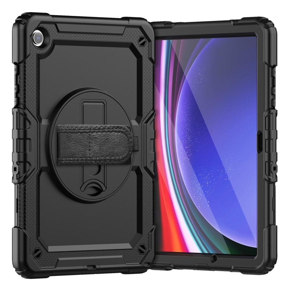 Samsung Galaxy Tab A9 Plus Shockproof Full Protection Hybrid Case w. Shoulder Strap Black