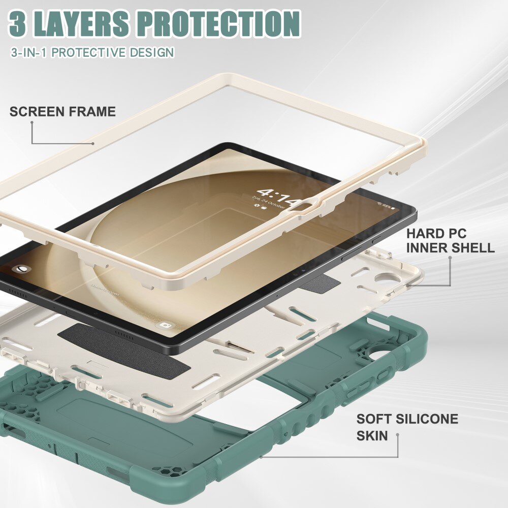 Samsung Galaxy Tab A9 Plus Shockproof Hybrid Case Kickstand Green