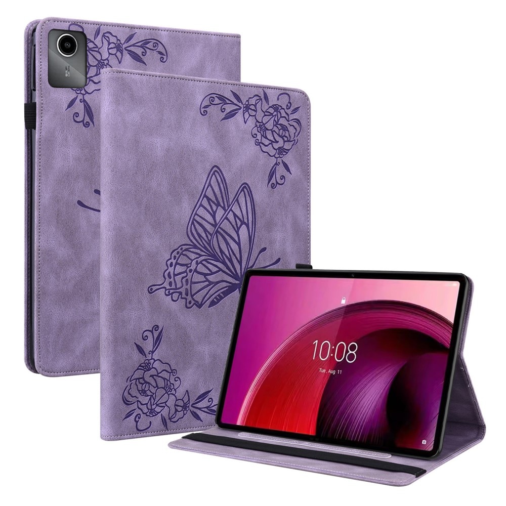 Lenovo Tab M11 Leather Cover Butterflies Purple