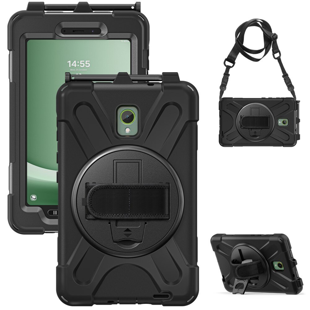 Samsung Galaxy Tab Active5 Shockproof Hybrid Case w. Shoulder Strap Black