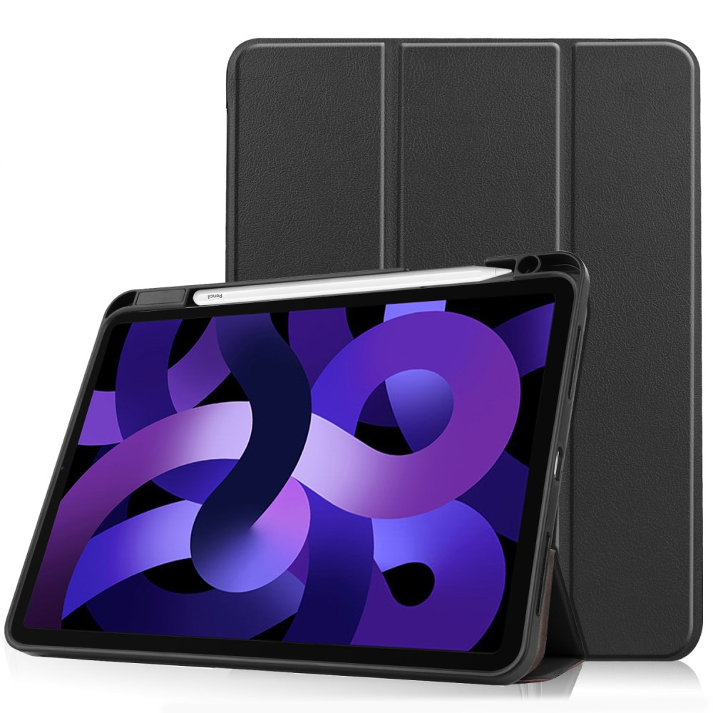 iPad Air 10.9 6th Gen (2024) Tri-Fold Cover w. Pen-holder Black
