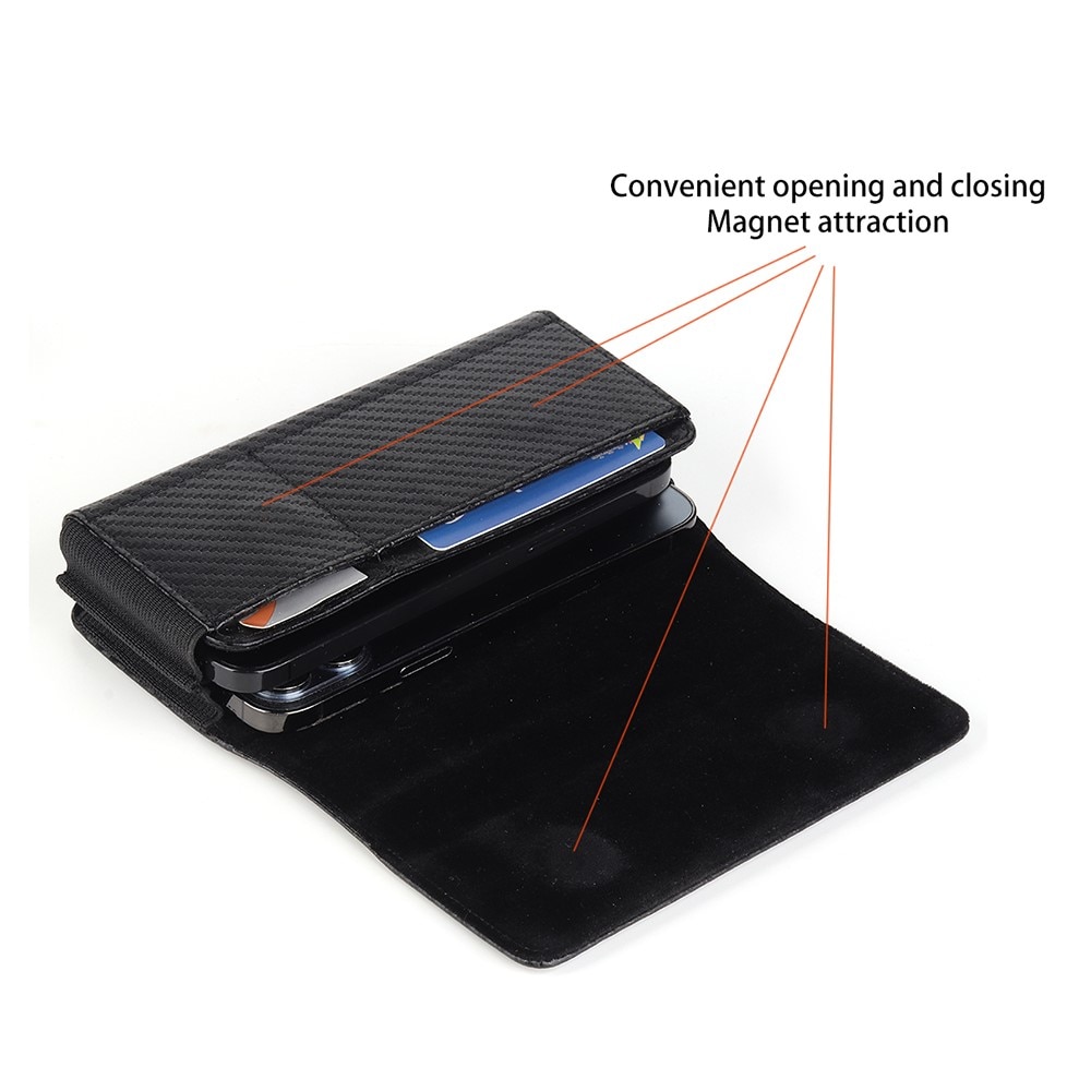 Belt Bag for for 2 smartphones Carbon Fiber