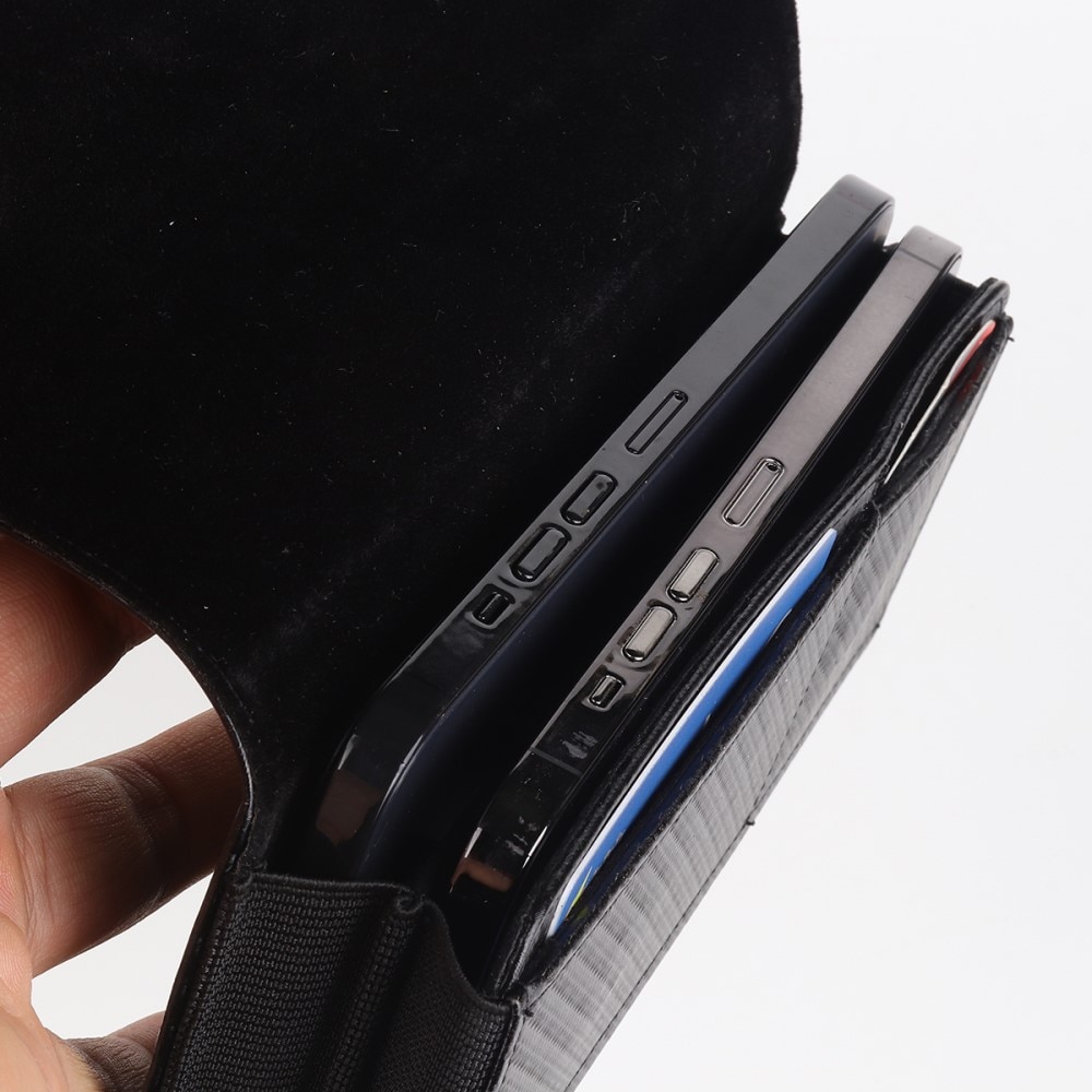 Belt Bag for for 2 smartphones Carbon Fiber