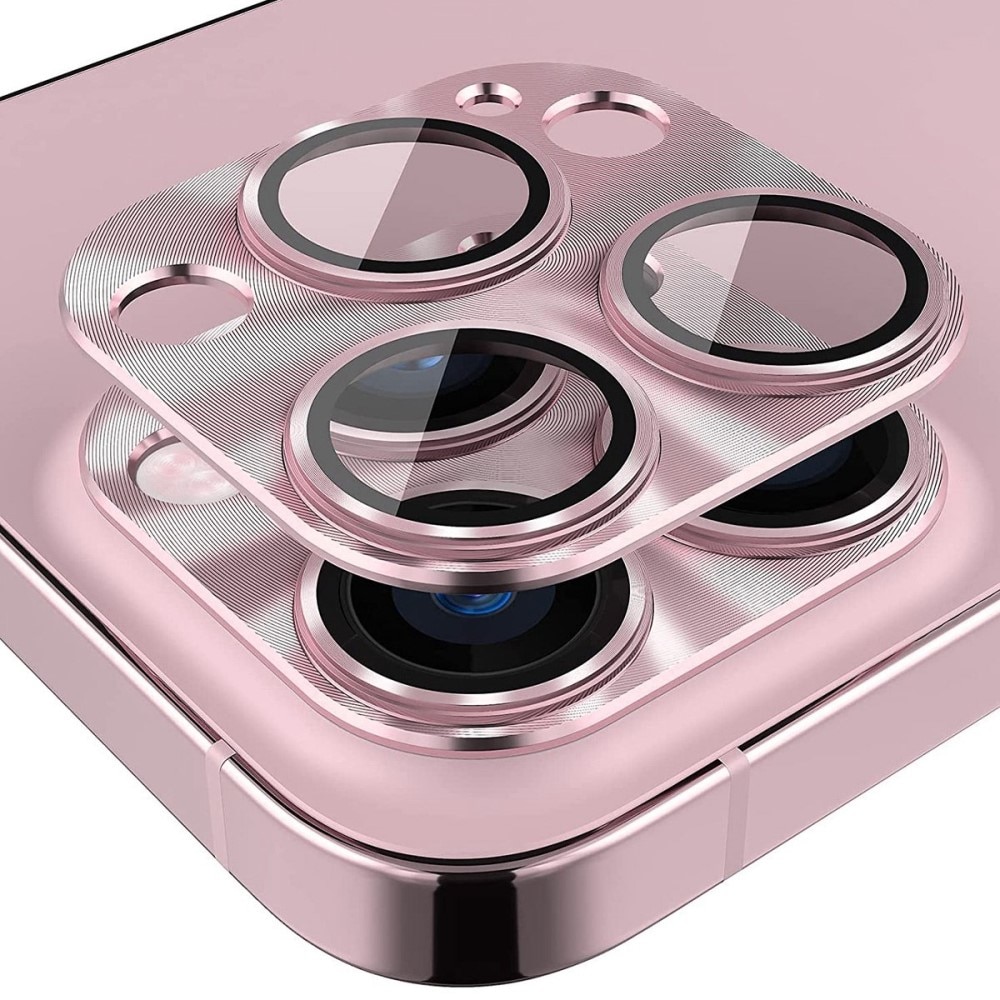 iPhone 14 Pro/14 Pro Max Camera Protector Tempered Glass Aluminium Pink