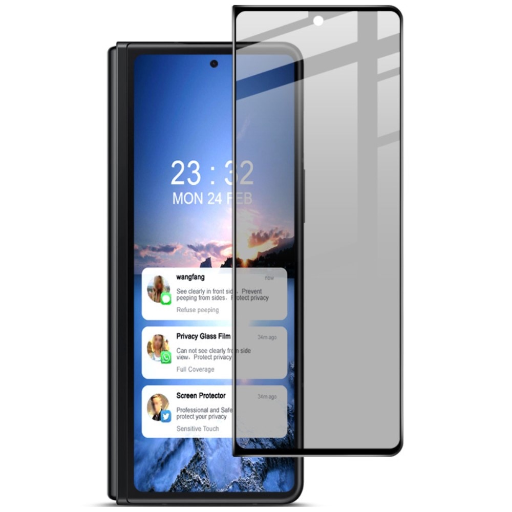 Tempered Glass Full-Cover Privacy Screen Protector Samsung Galaxy Z Fold 4 Black