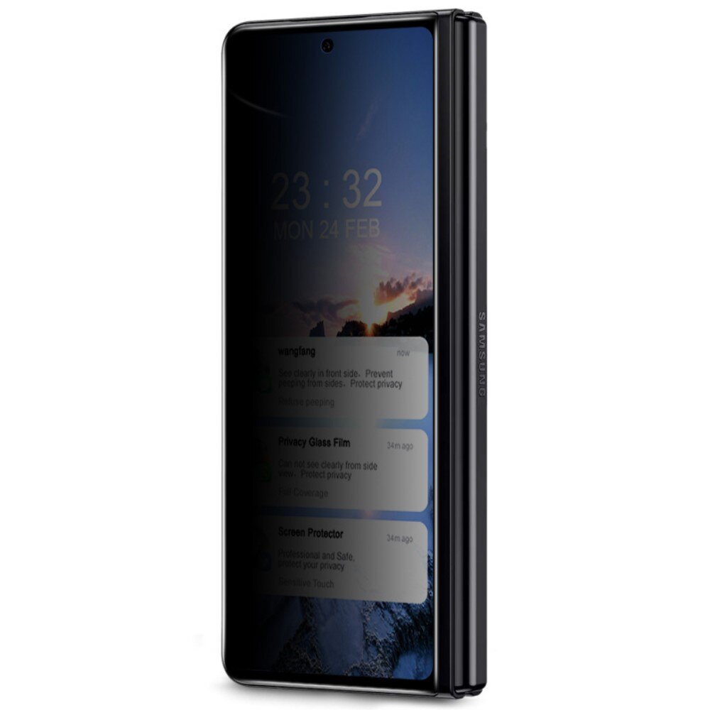 Tempered Glass Full-Cover Privacy Screen Protector Samsung Galaxy Z Fold 4 Black