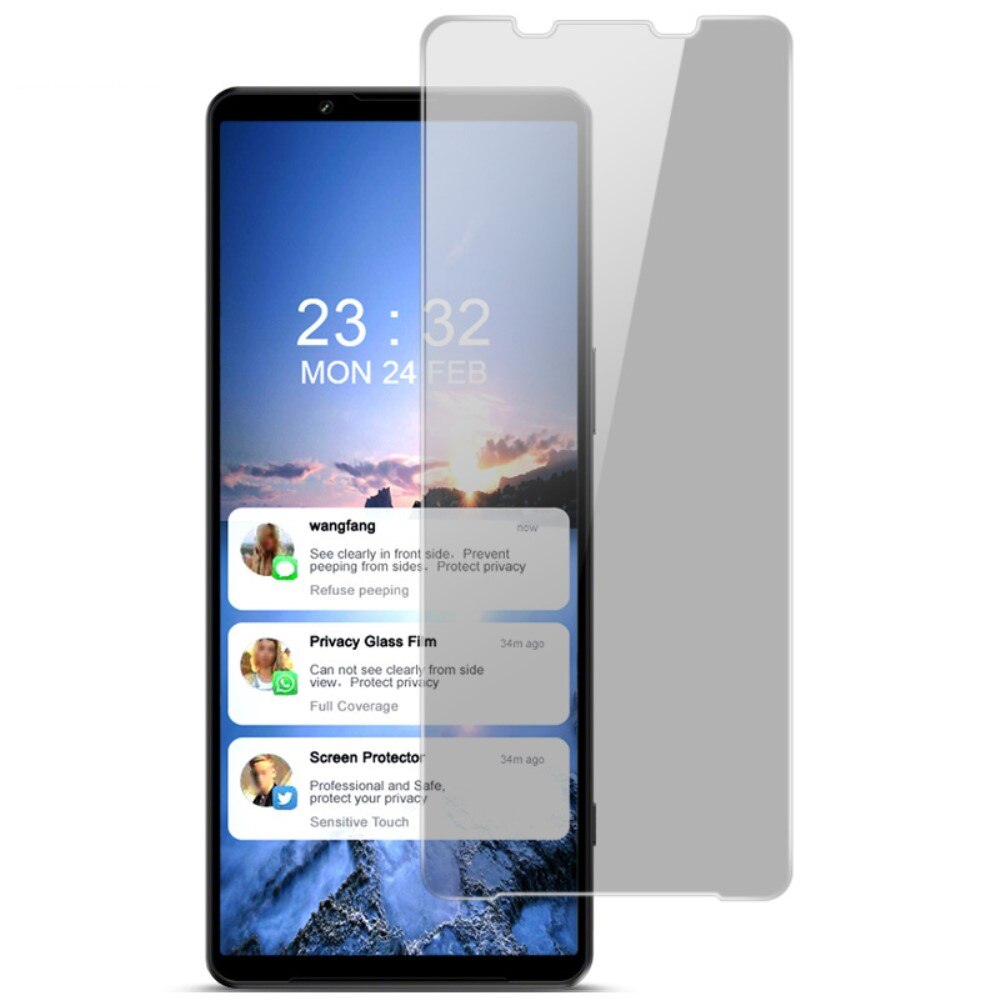 Tempered Glass Full-Cover Privacy Screen Protector Sony Xperia 1 IV Black