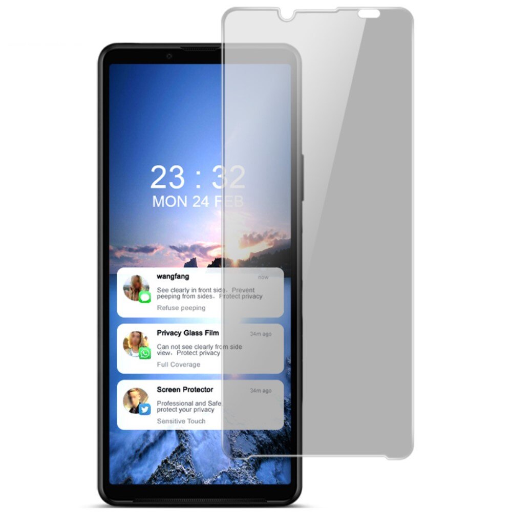 Tempered Glass Full-Cover Privacy Screen Protector Sony Xperia 10 IV Black