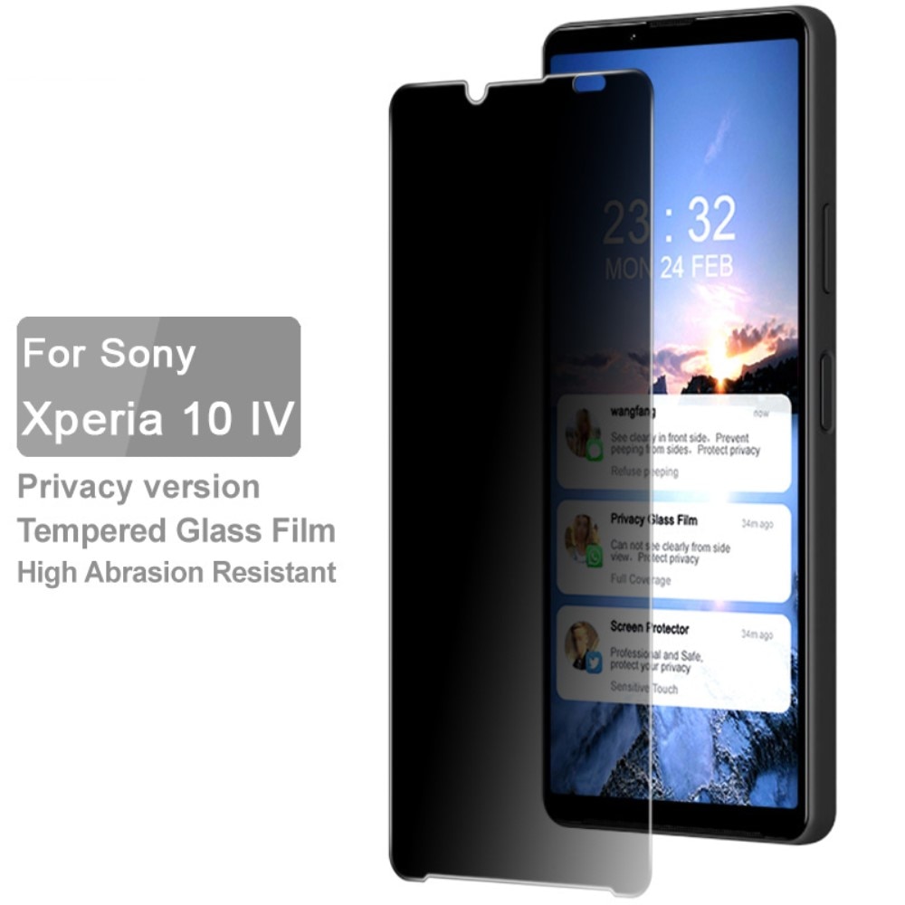 Tempered Glass Full-Cover Privacy Screen Protector Sony Xperia 10 IV Black