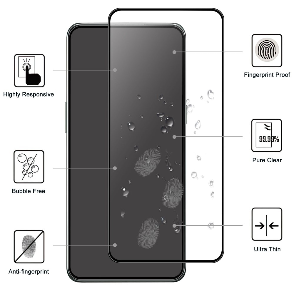 Tempered Glass Full-Cover Screen Protector OnePlus 10T Black