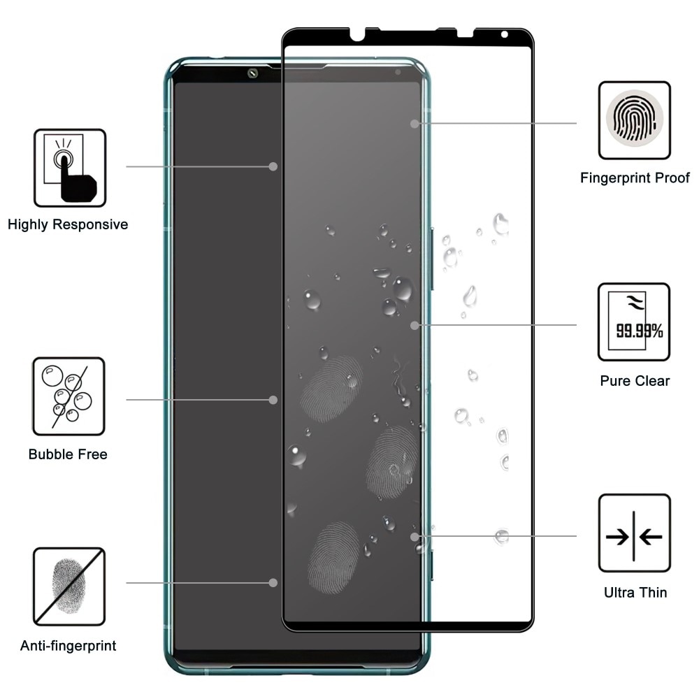 Tempered Glass Full-Cover Screen Protector Sony Xperia 5 IV Black