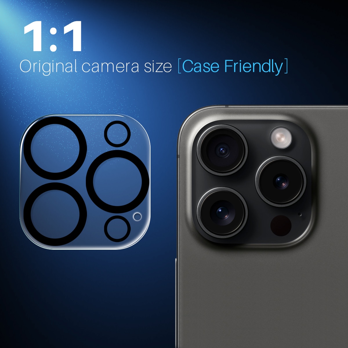 iPhone 15 Pro Tempered Glass Lens Protector (2-pack)