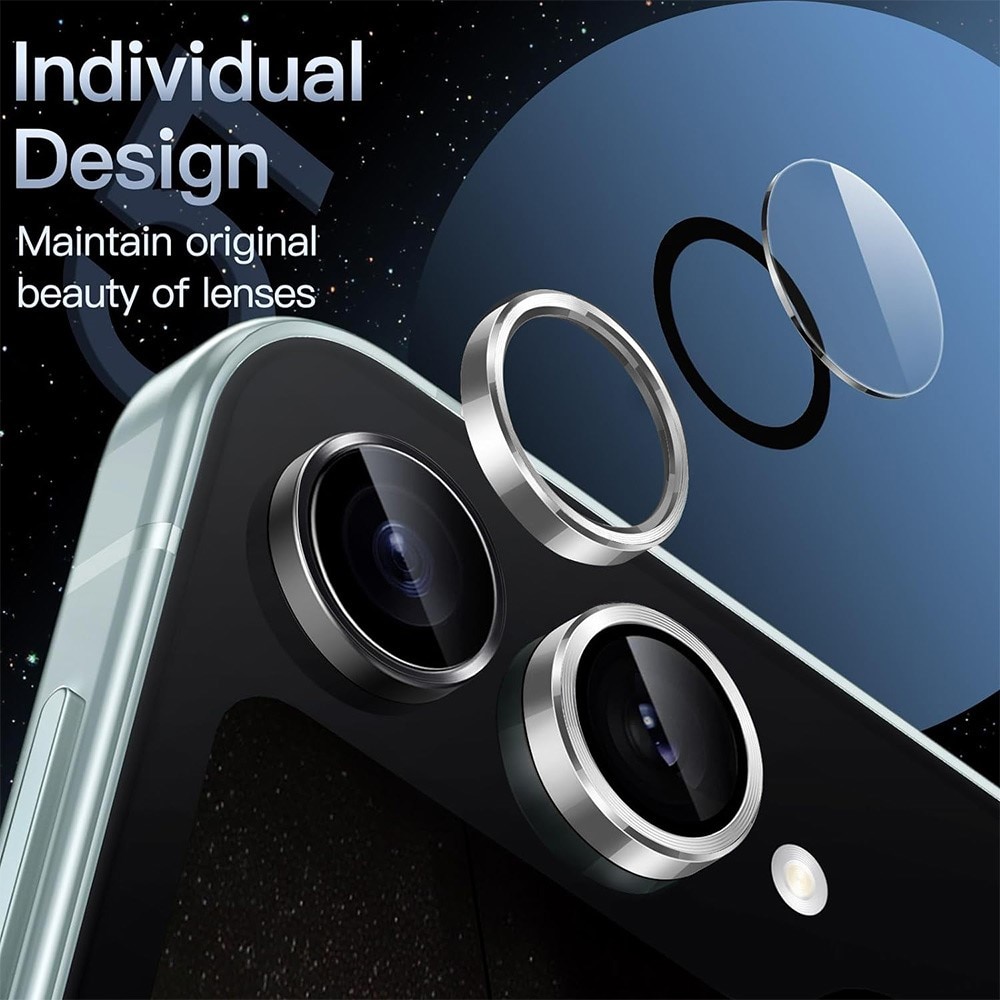 Samsung Galaxy Z Flip 7 Tempered Glass Lens Protector Aluminium Silver