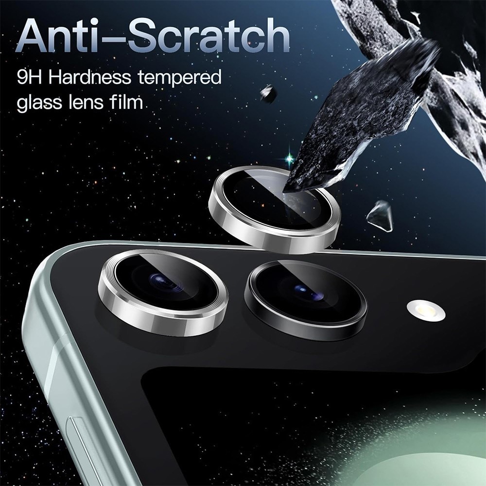 Samsung Galaxy Z Flip 7 Tempered Glass Lens Protector Aluminium Silver