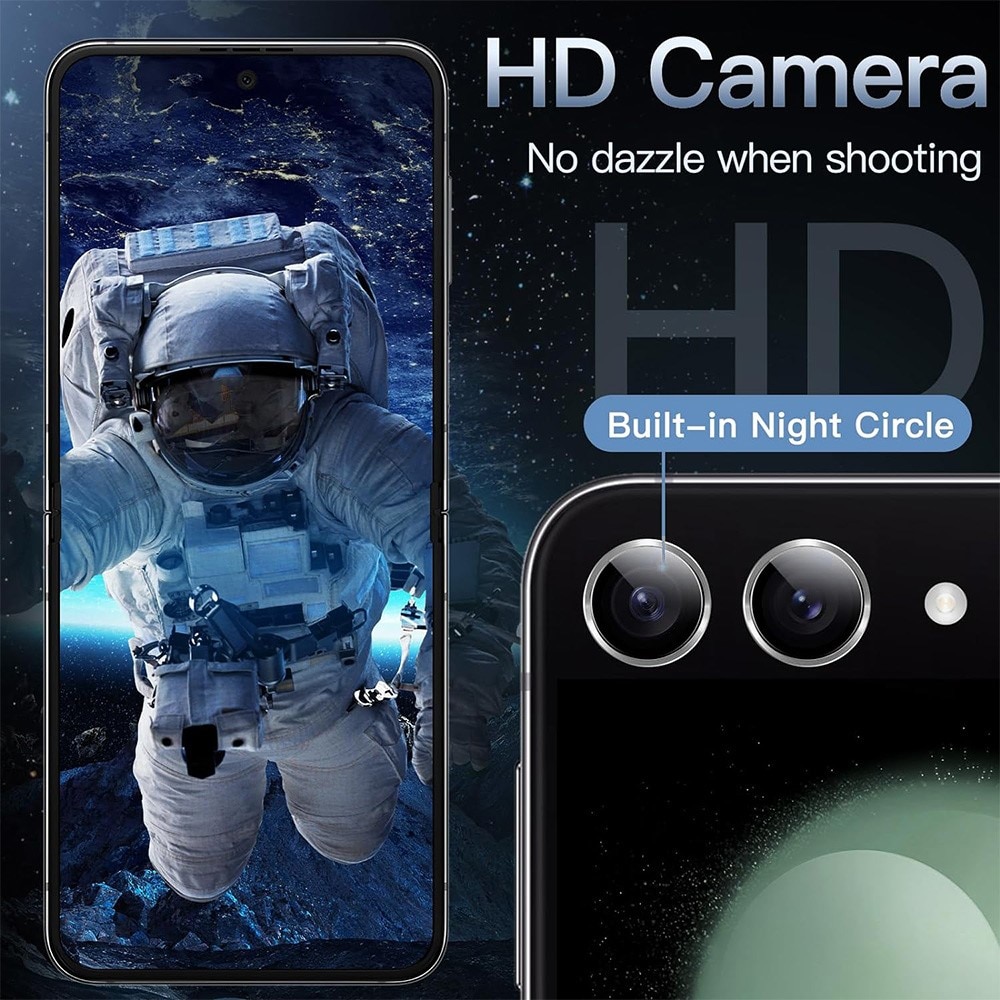 Samsung Galaxy Z Flip 7 Tempered Glass Lens Protector Aluminium Silver