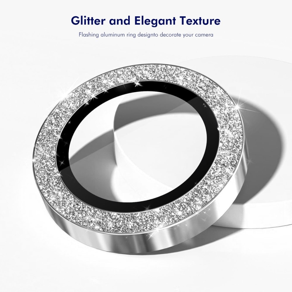 Samsung Galaxy Z Flip 7 Glitter Aluminium Tempered Glass Lens Protector Silver