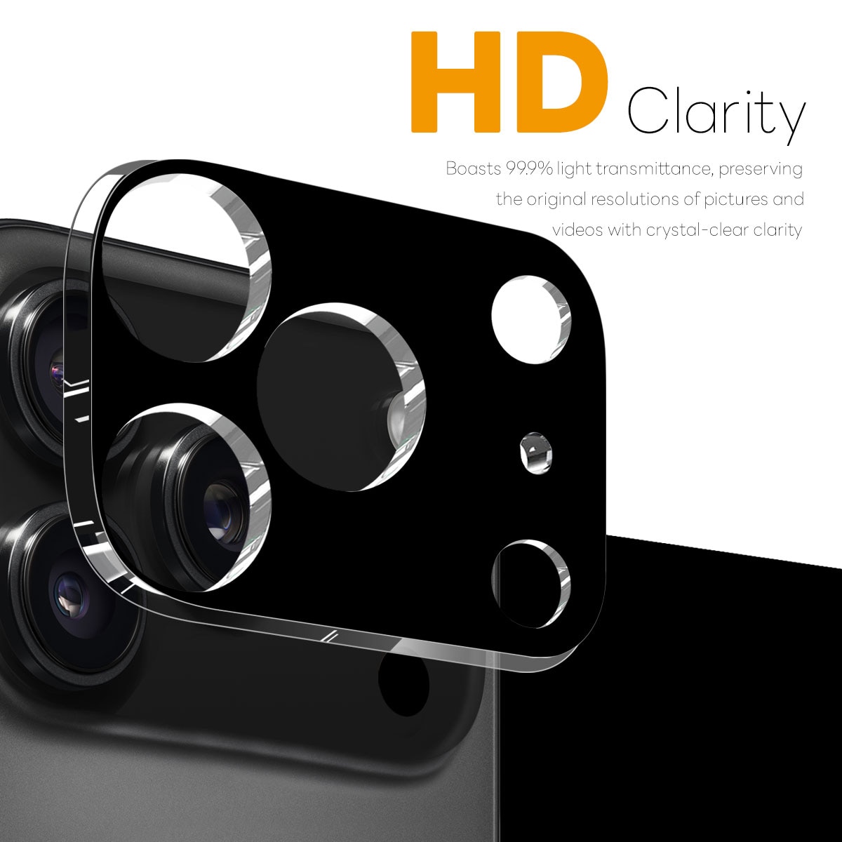 iPhone 17 Pro Max Tempered Glass Lens Protector (2-pack) Black
