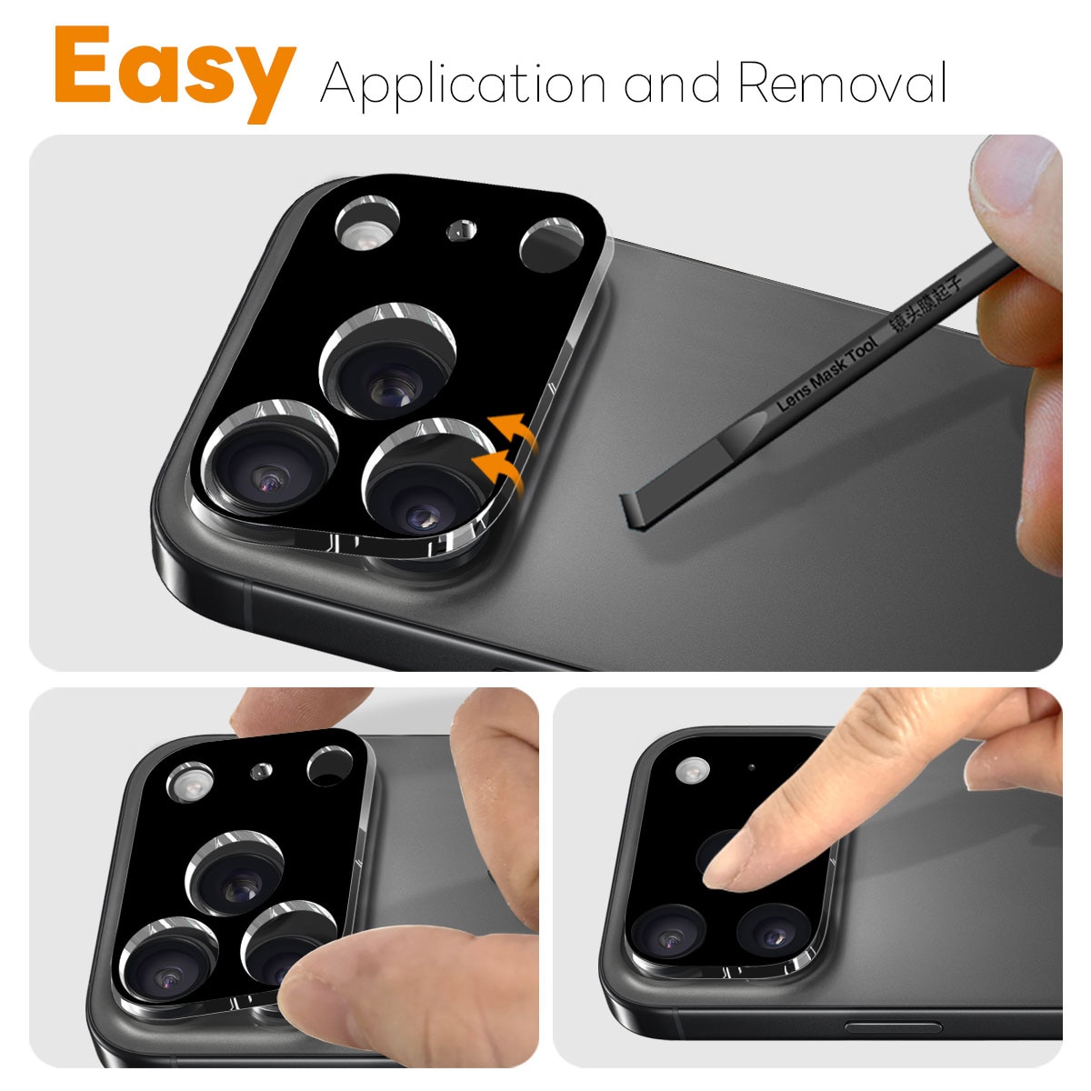 iPhone 17 Pro Max Tempered Glass Lens Protector (2-pack) Black