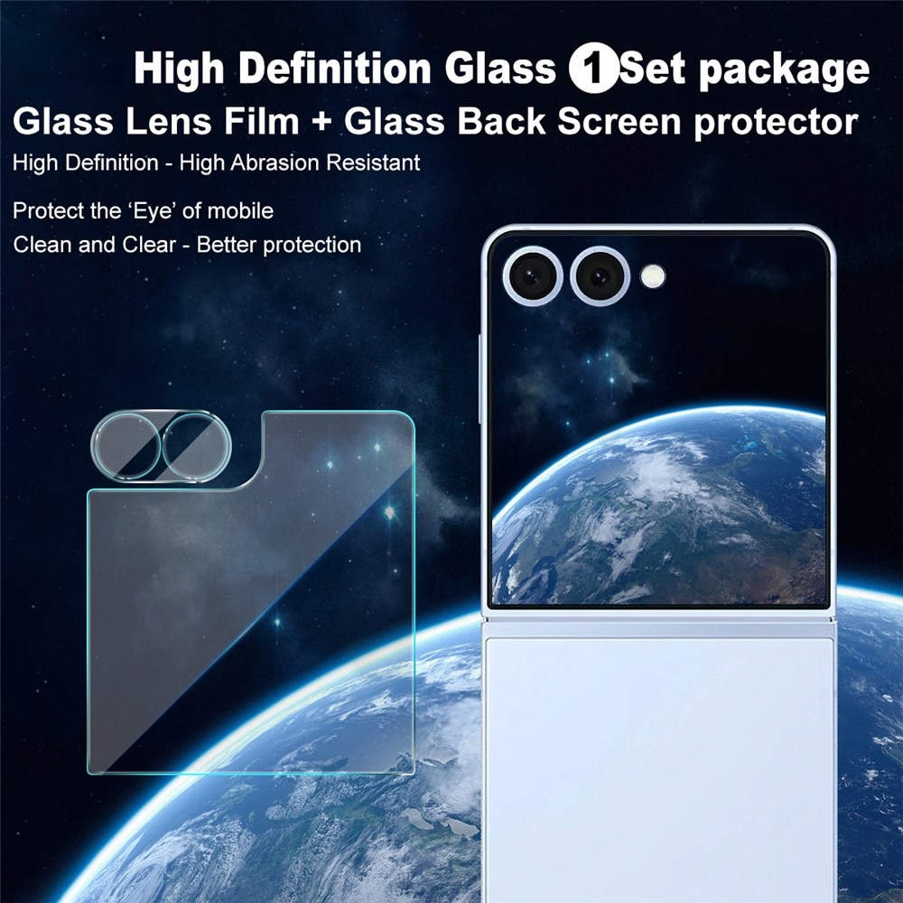 Samsung Galaxy Z Flip 7 Tempered Glass Lens & Outer Screen Protector Transparent