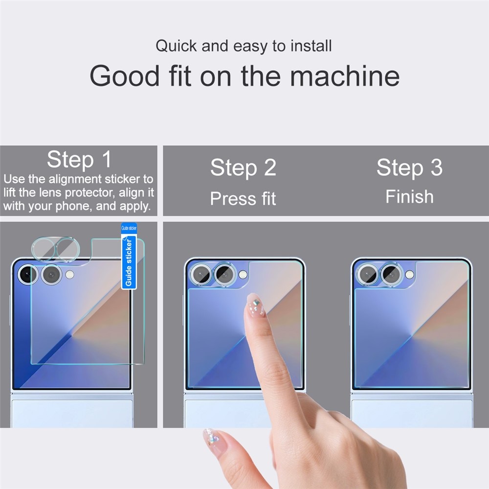 Samsung Galaxy Z Flip 7 Tempered Glass Lens & Outer Screen Protector Transparent
