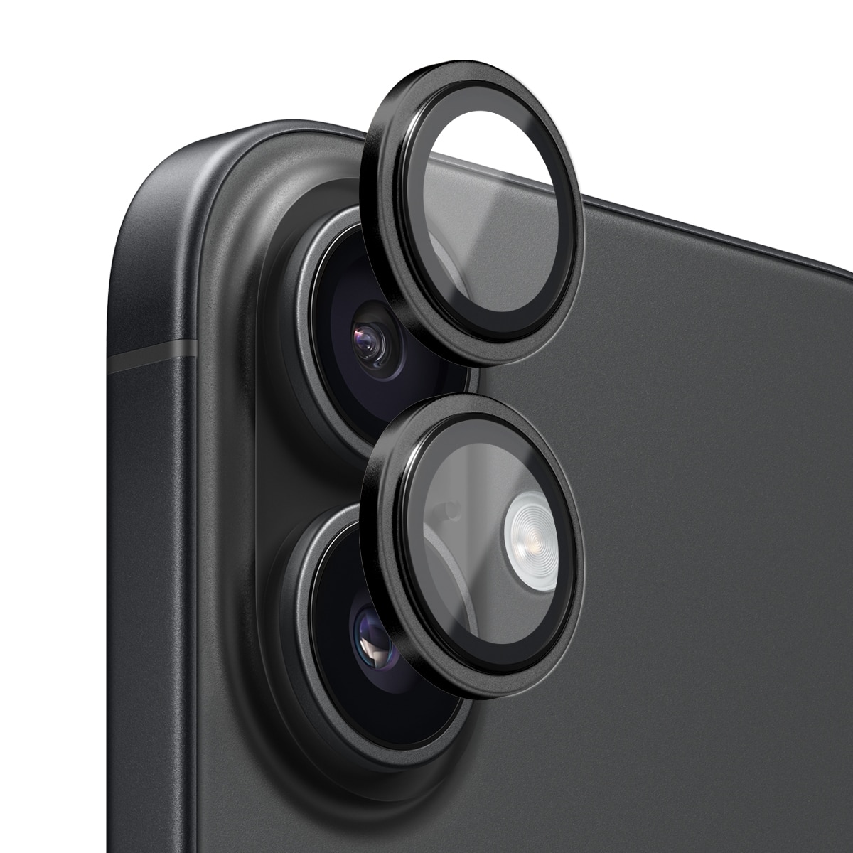 iPhone 17 Tempered Glass Lens Protector Aluminum Black
