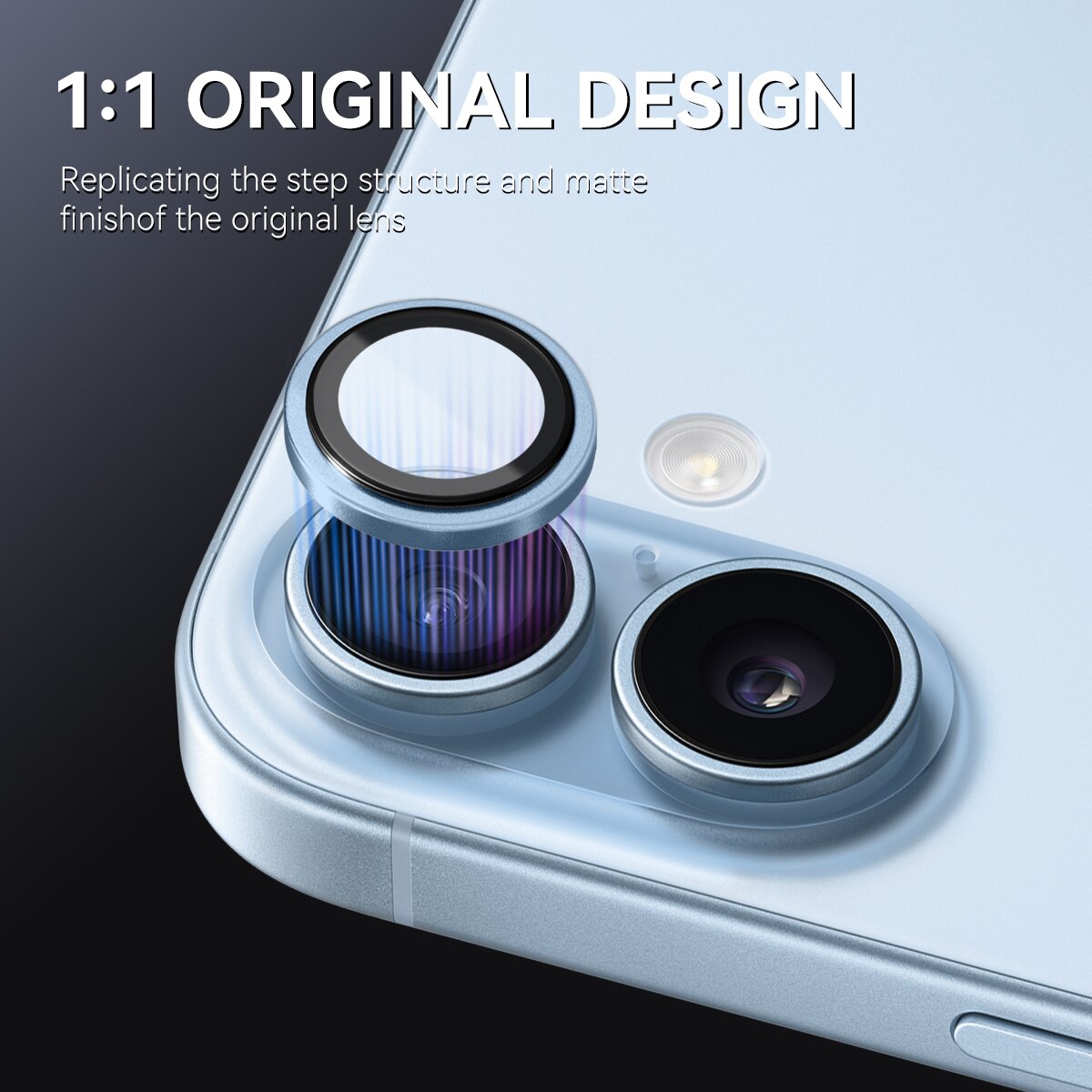 iPhone 17 Tempered Glass Lens Protector Aluminum Blue