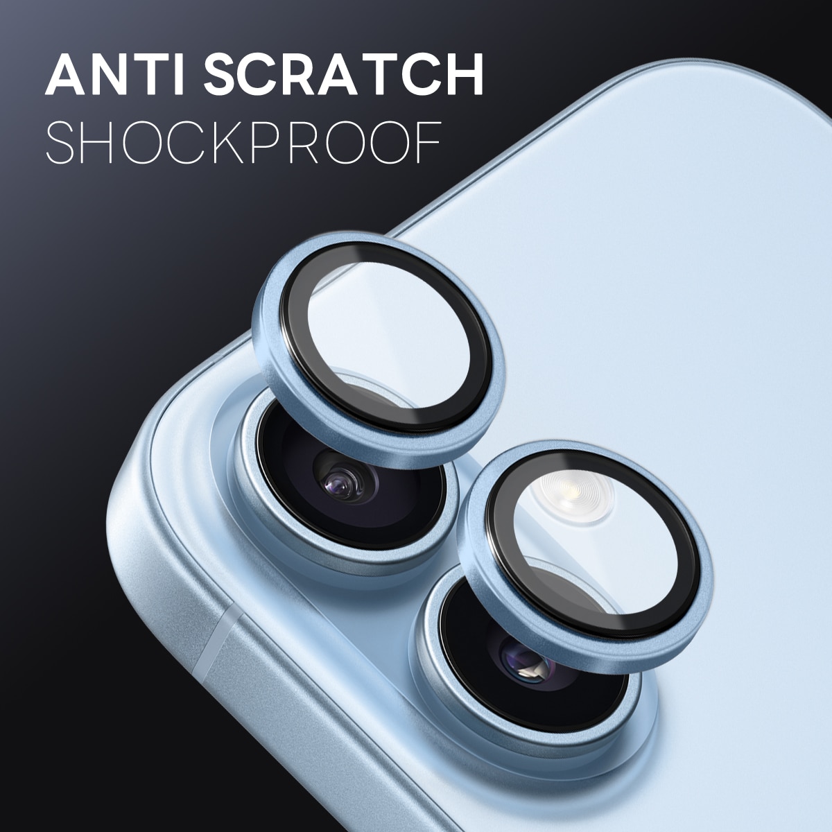 iPhone 17 Tempered Glass Lens Protector Aluminum Blue