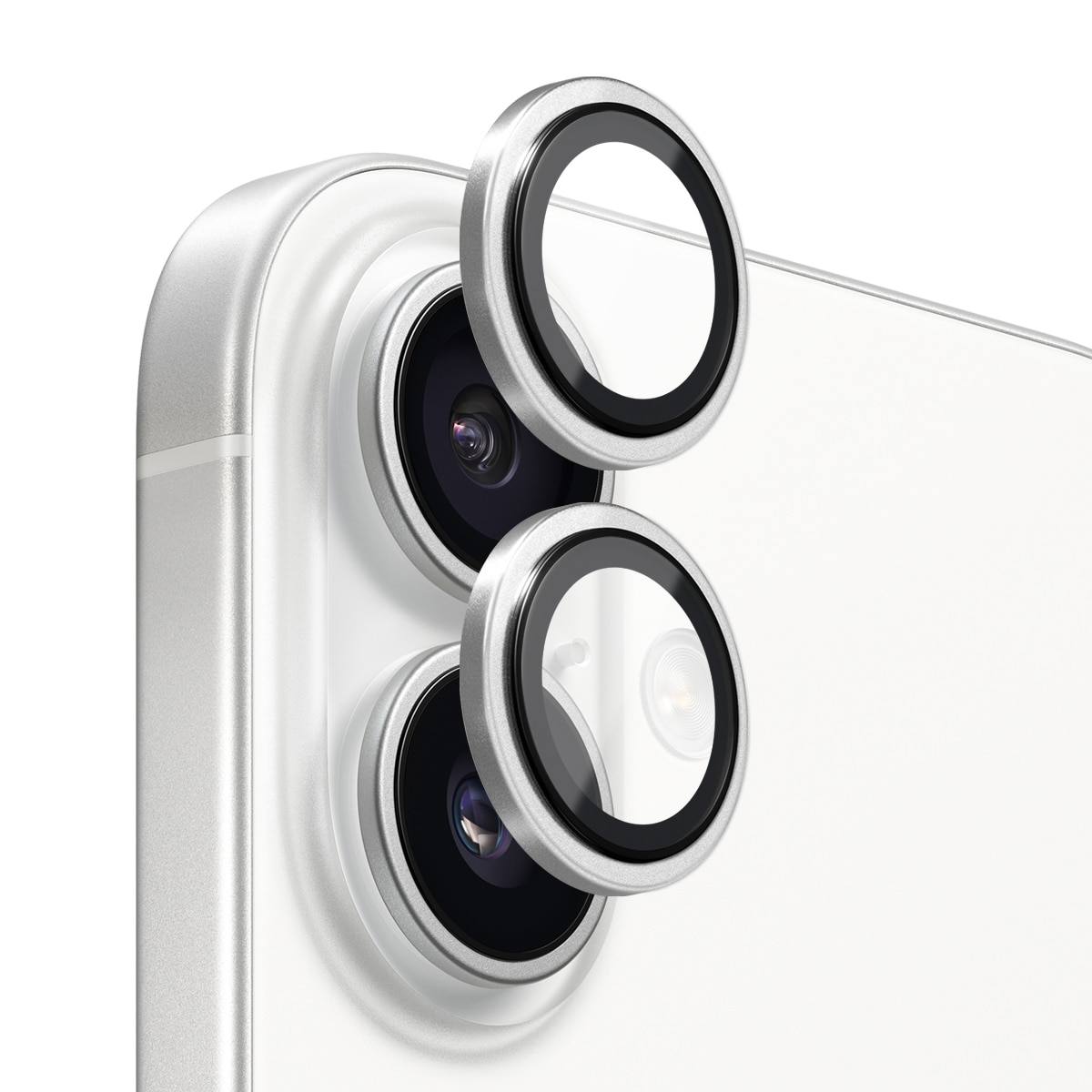 iPhone 17 Tempered Glass Lens Protector Aluminum Silver