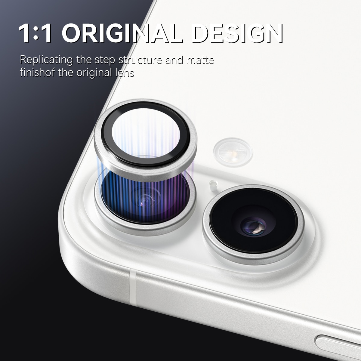 iPhone 17 Tempered Glass Lens Protector Aluminum Silver