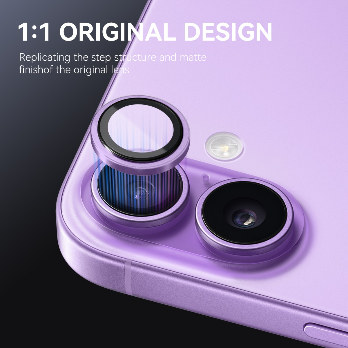 iPhone 17 Tempered Glass Lens Protector Aluminum Purple