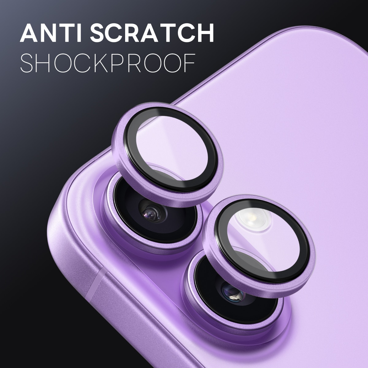 iPhone 17 Tempered Glass Lens Protector Aluminum Purple