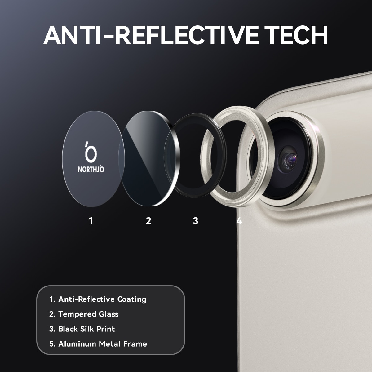 iPhone 17 Air Tempered Glass Lens Protector Aluminum Grey