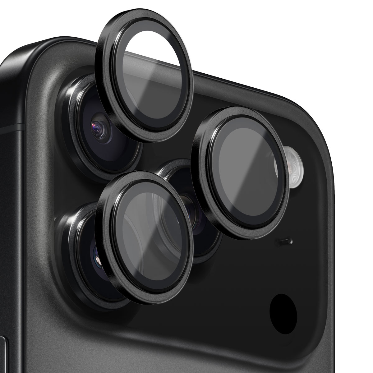 iPhone 17 Pro Tempered Glass Lens Protector Aluminum Black