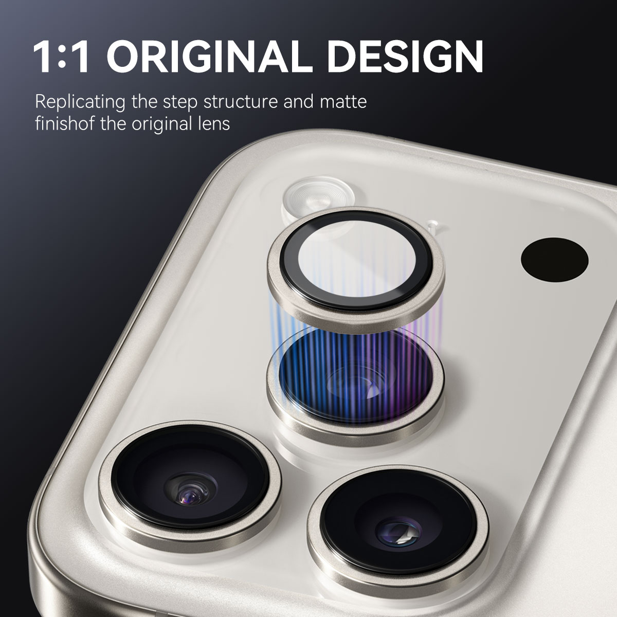 iPhone 17 Pro Tempered Glass Lens Protector Aluminum Grey