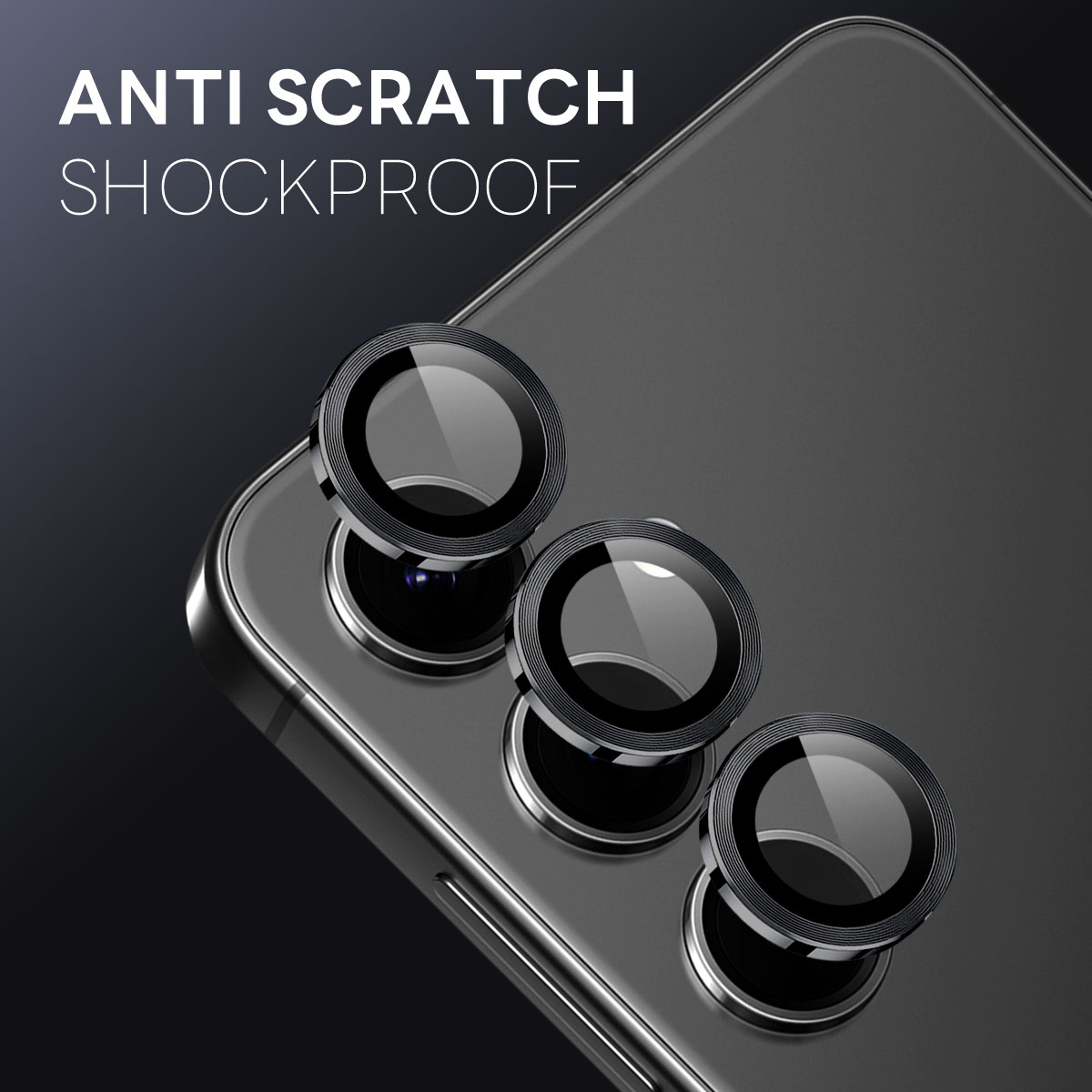 Samsung Galaxy S25 FE Tempered Glass Lens Protector Aluminum Black
