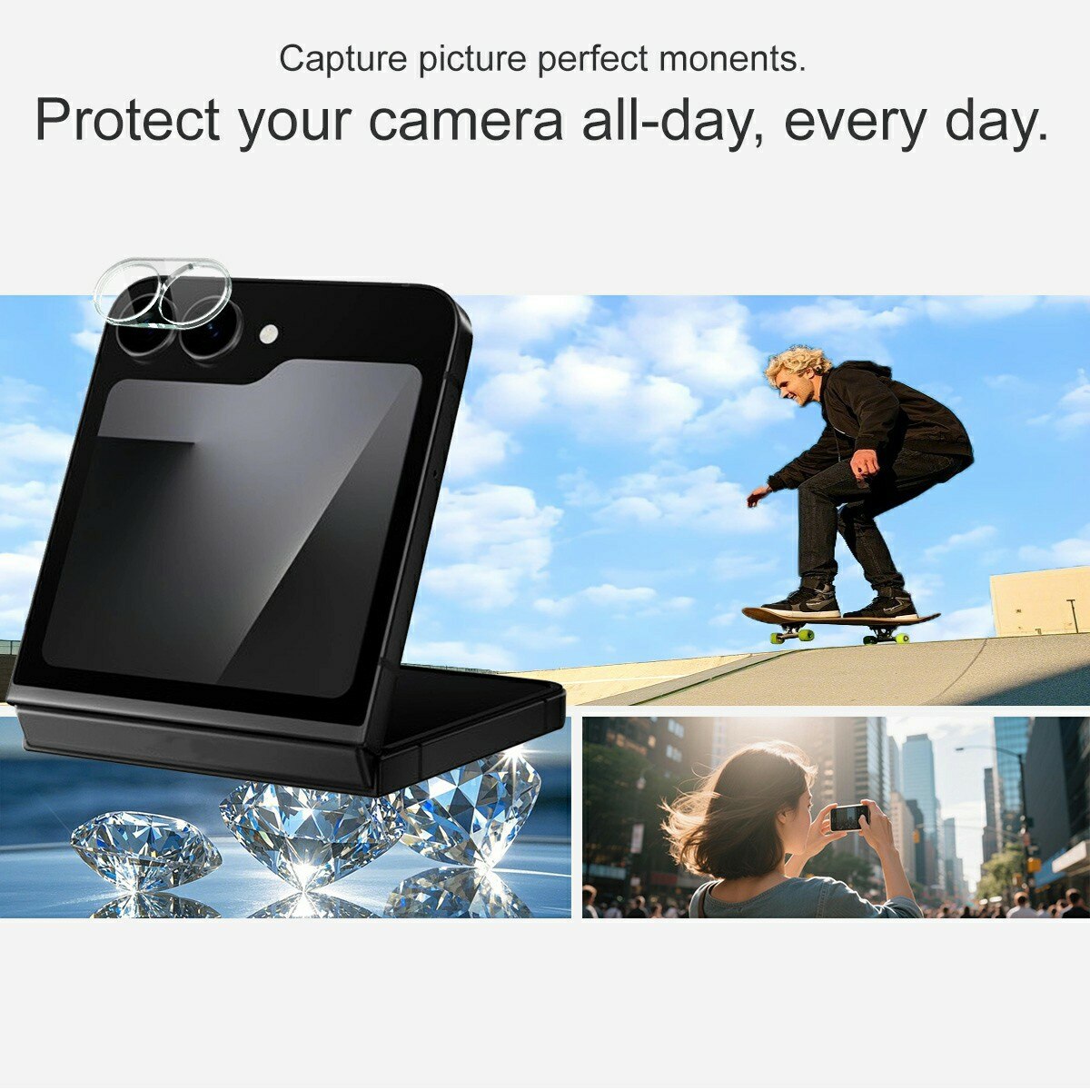 Samsung Galaxy Z Flip 7 FE Tempered Glass 0.2mm Lens Protector Transparent