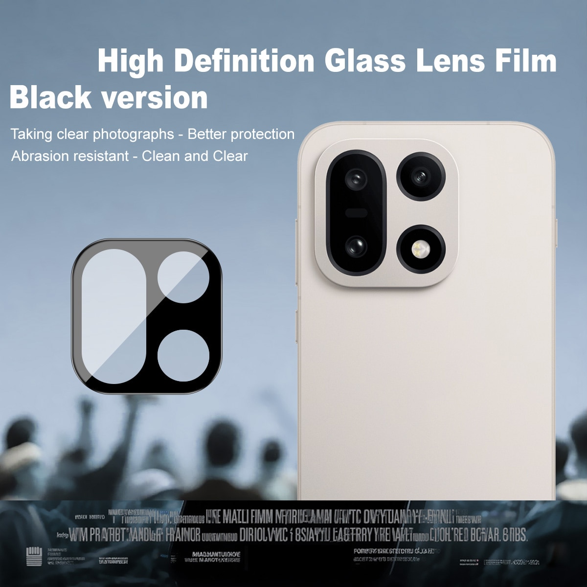  OnePlus 15 Tempered Glass 0.2mm Lens Protector Black