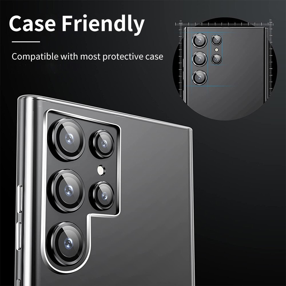 Samsung Galaxy S23 Ultra Tempered Glass Lens Protector Aluminium Black