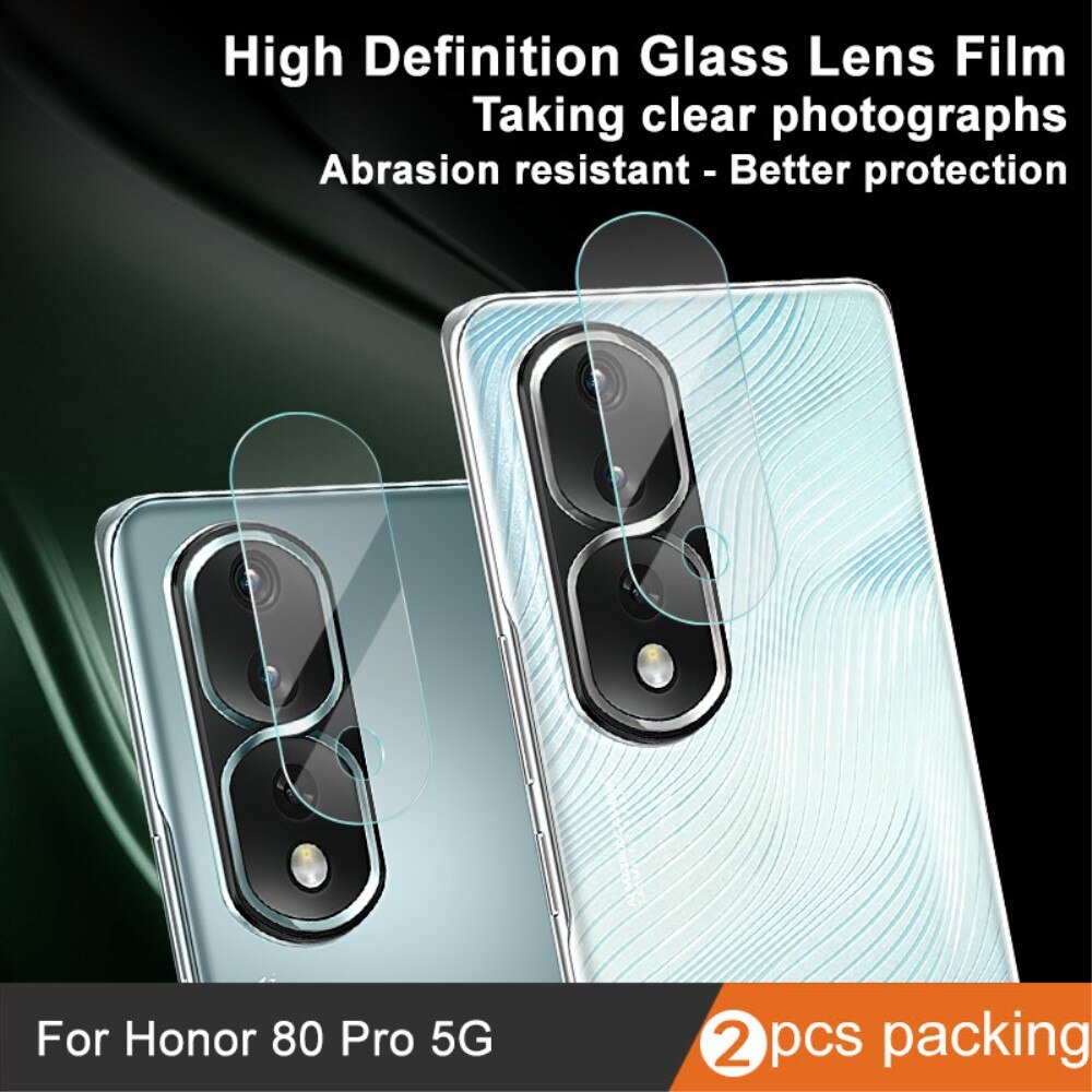 Honor 80 Pro Tempered Glass Lens Protector (2-pack) Transparent