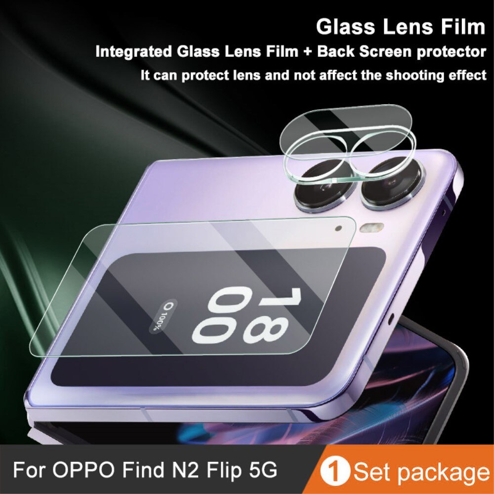 Oppo Find N2 Flip Tempered Glass Lens & Outer Screen Protector Transparent
