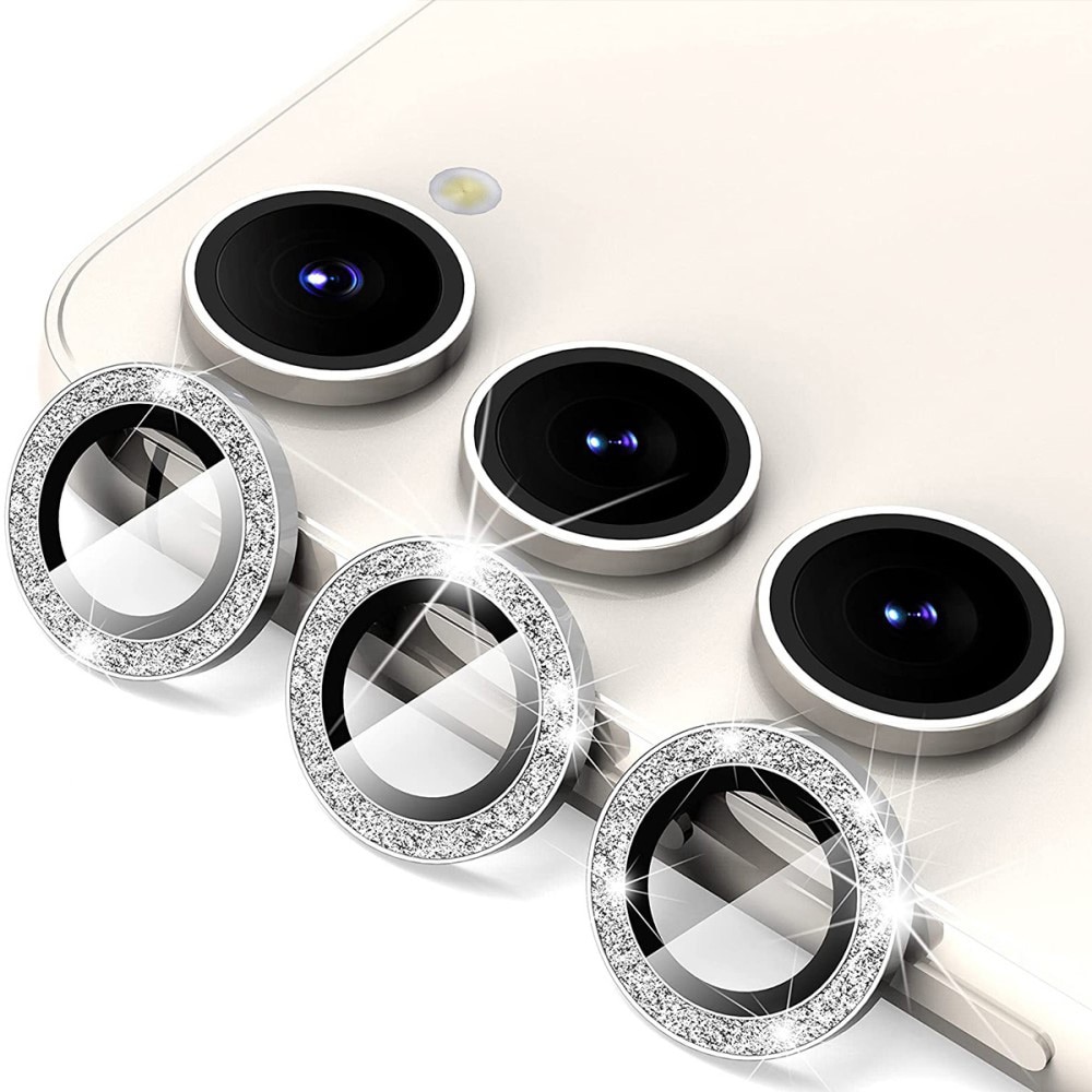 Samsung Galaxy S23/S23 Plus Glitter Aluminium Tempered Glass Lens Protector Silver