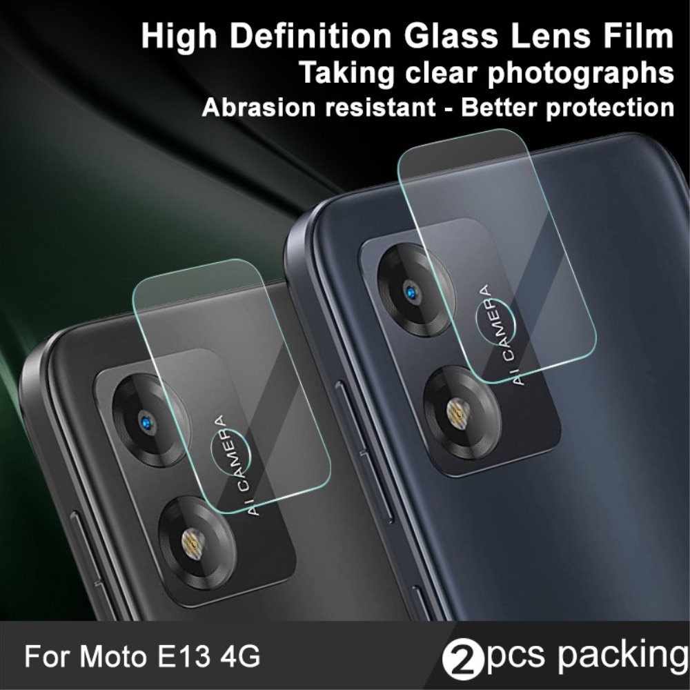 Motorola Moto E13 Tempered Glass Lens Protector (2-pack) Transparent