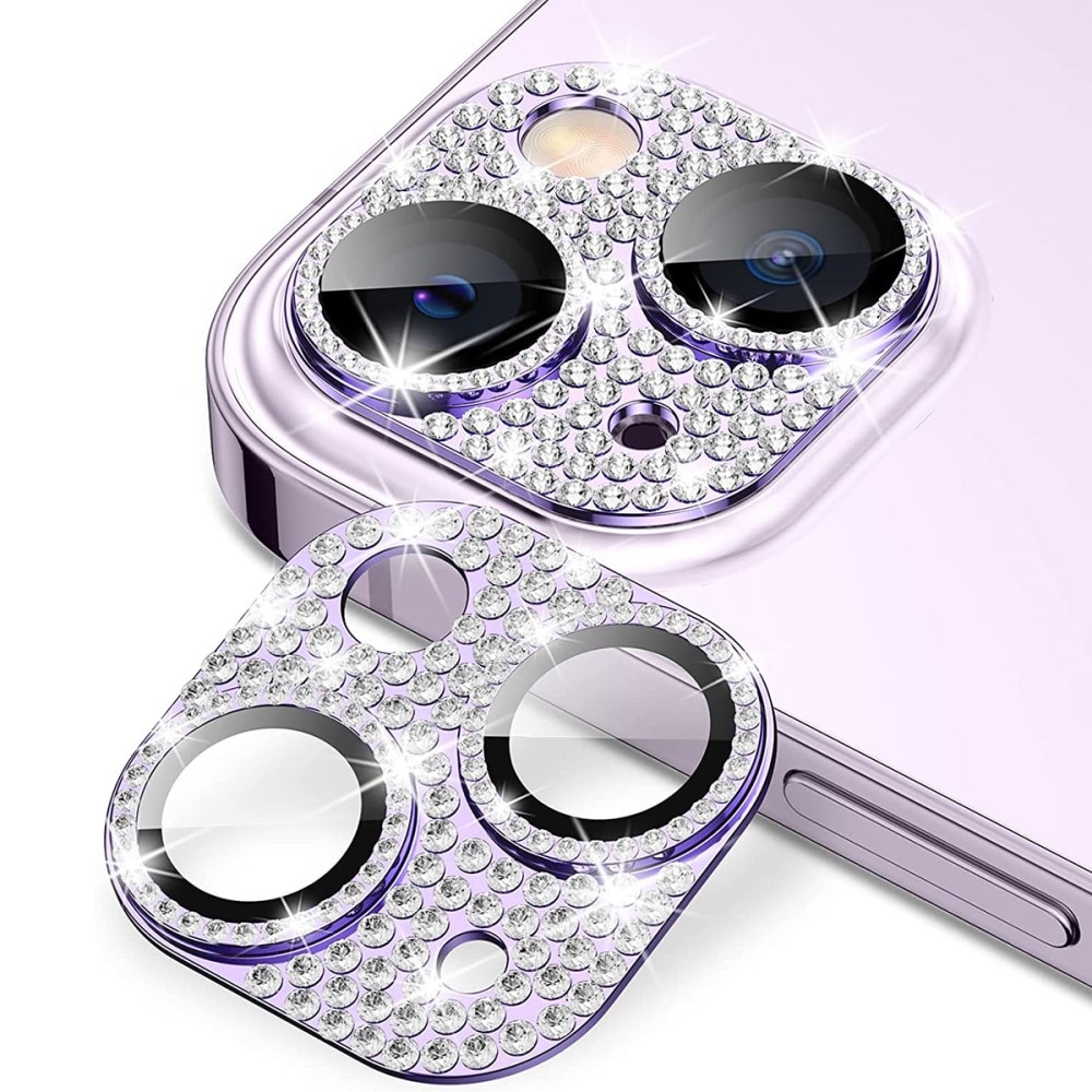 iPhone 13 Mini Glitter Camera Protector Tempered Glass Aluminium Purple