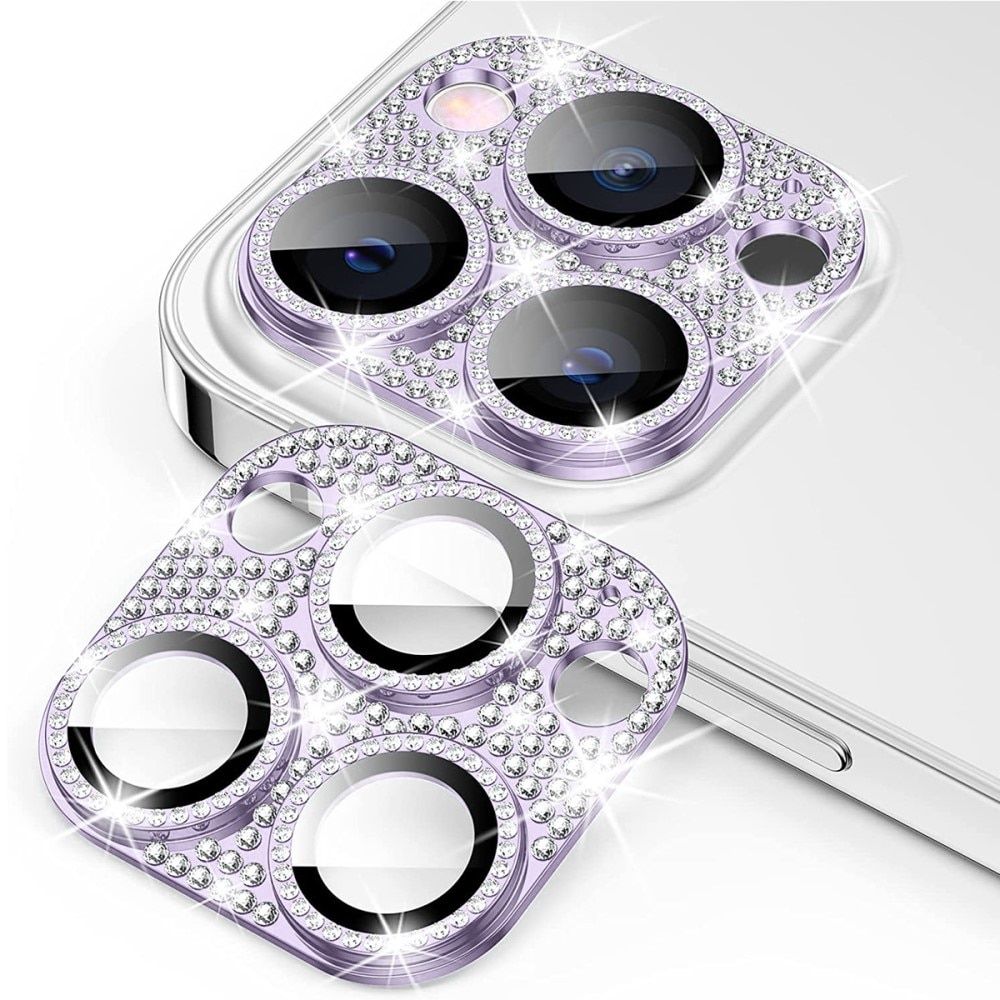 iPhone 12 Pro Glitter Camera Protector Tempered Glass Aluminium Purple