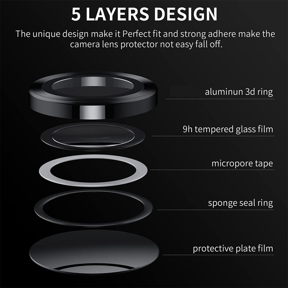 Samsung Galaxy Z Flip 4 Tempered Glass Lens Protector Aluminium Black