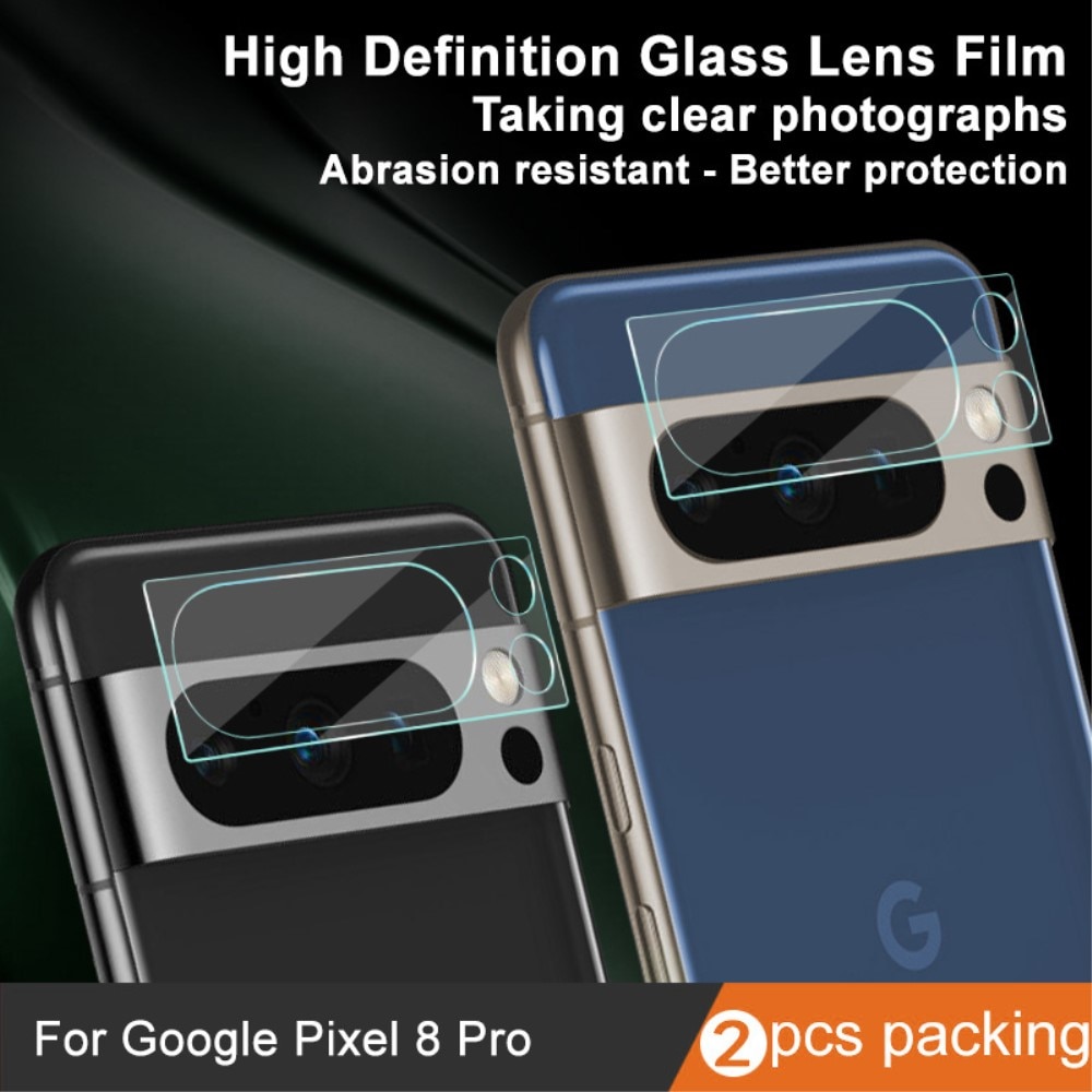 Google Pixel 8 Pro Tempered Glass Camera Protector (2-pack) Transparent