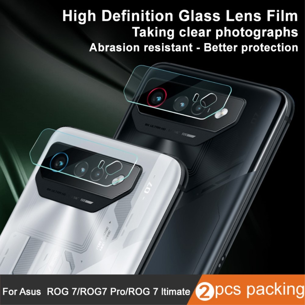 Asus ROG Phone 7 Ultimate Tempered Glass Lens Protector (2-pack) Transparent
