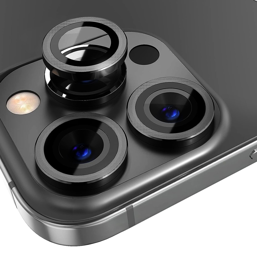 iPhone 12 Pro Tempered Glass Lens Protector Aluminum Black