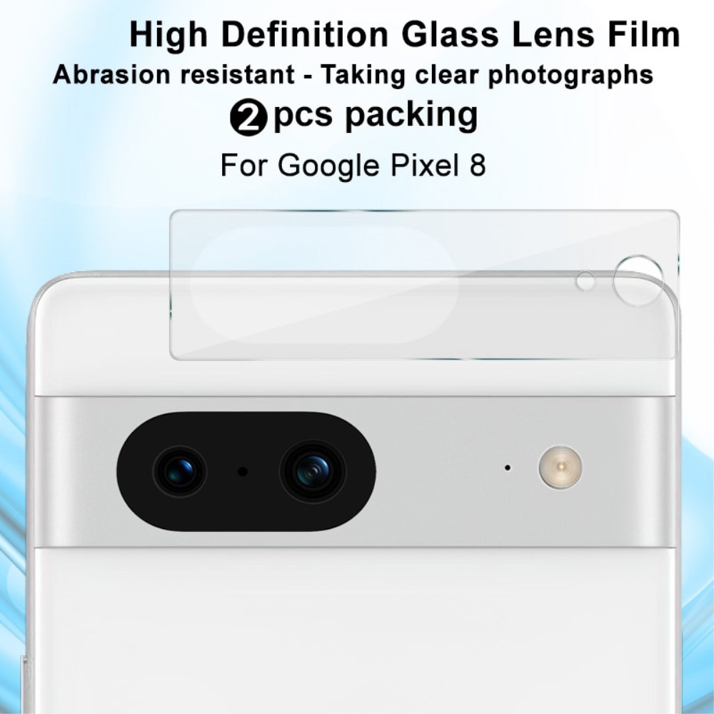 Google Pixel 8 Tempered Glass Camera Protector (2-pack) Transparent