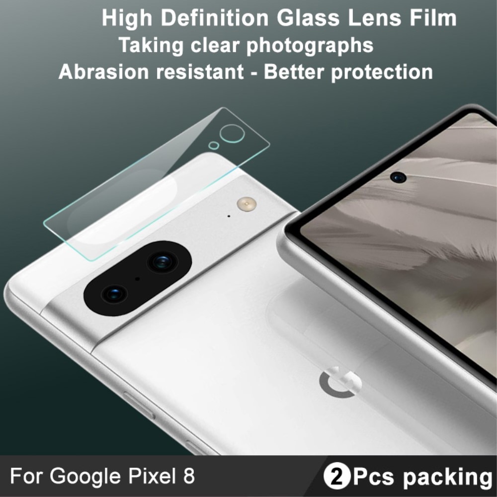 Google Pixel 8 Tempered Glass Camera Protector (2-pack) Transparent